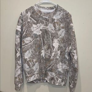 Abercrombie & Fitch Camo Pattern Sweatshirt - Brown and White